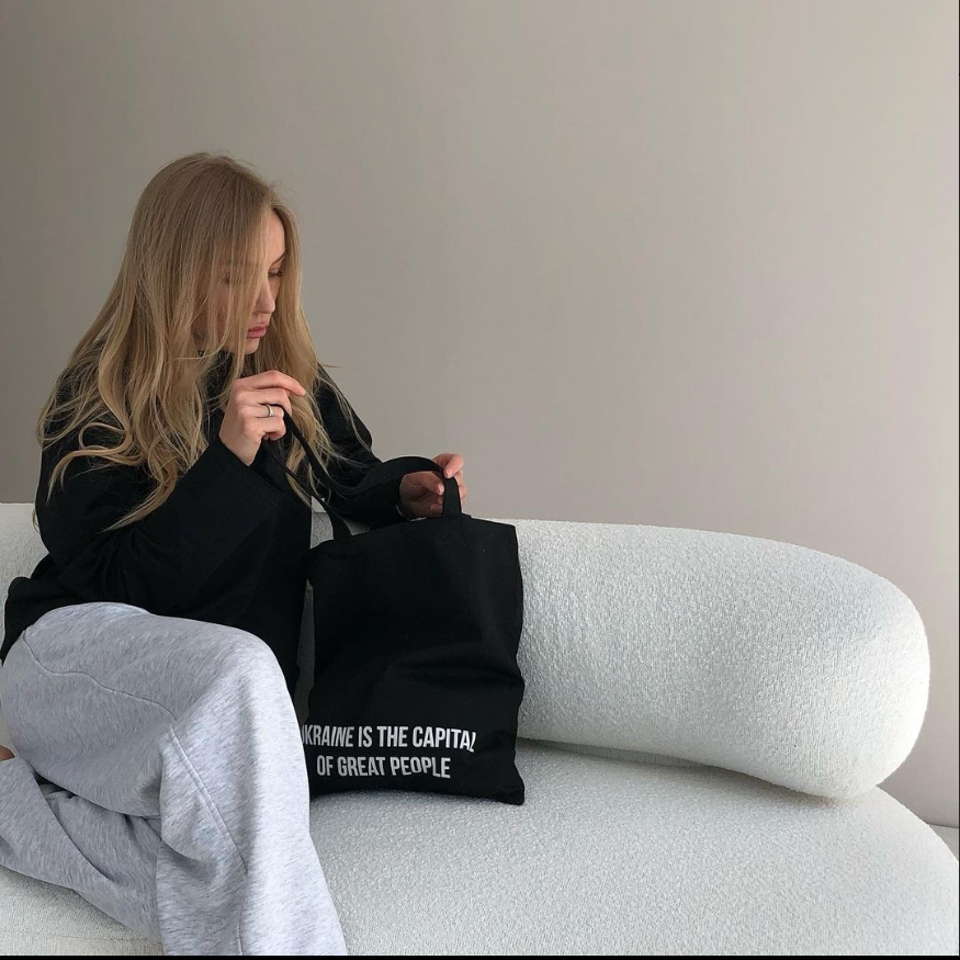 The eco bag is made from premium black cotton