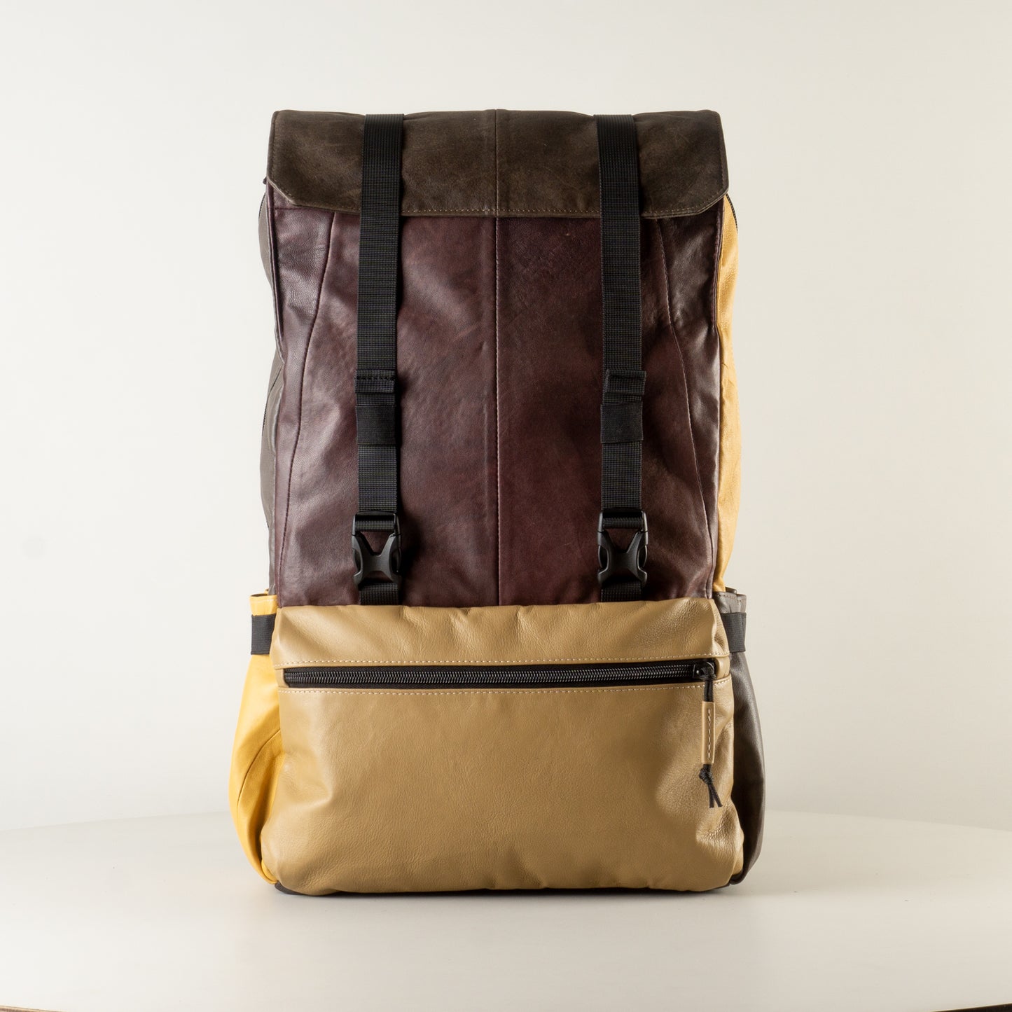 Large light brown laptop backpack for work leather for men or women "July"