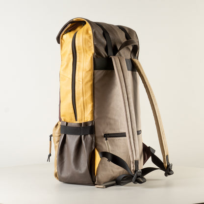 Large light brown laptop backpack for work leather for men or women "July"