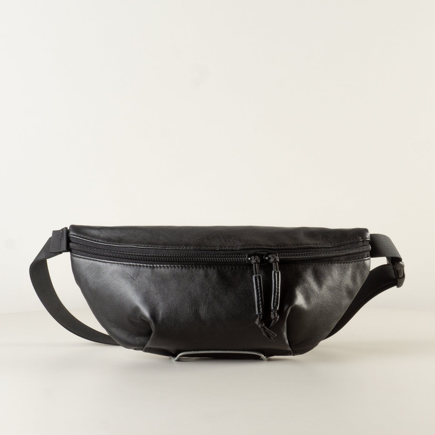 Sling bag black leather "May" - women's leather crossbody sling bag