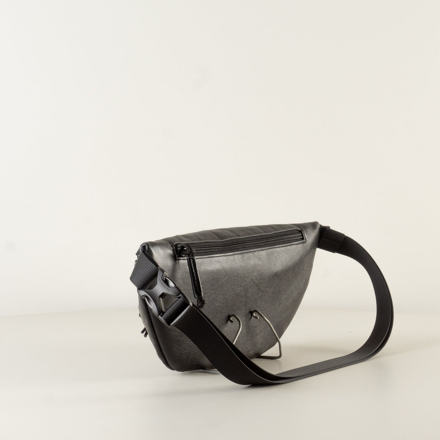 Sling bag black leather "May" - women's leather crossbody sling bag