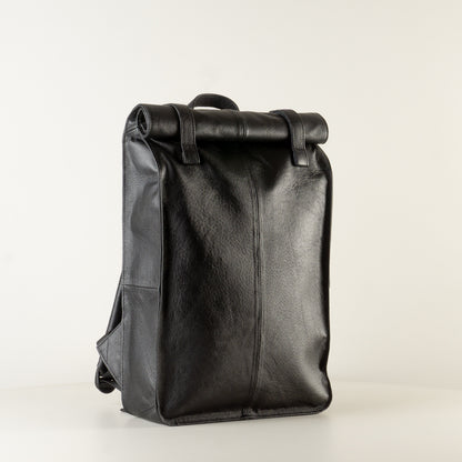 Large leather laptop backpack "June"