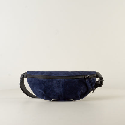 Sling bag deep blue leather "May" - women's leather crossbody sling bag