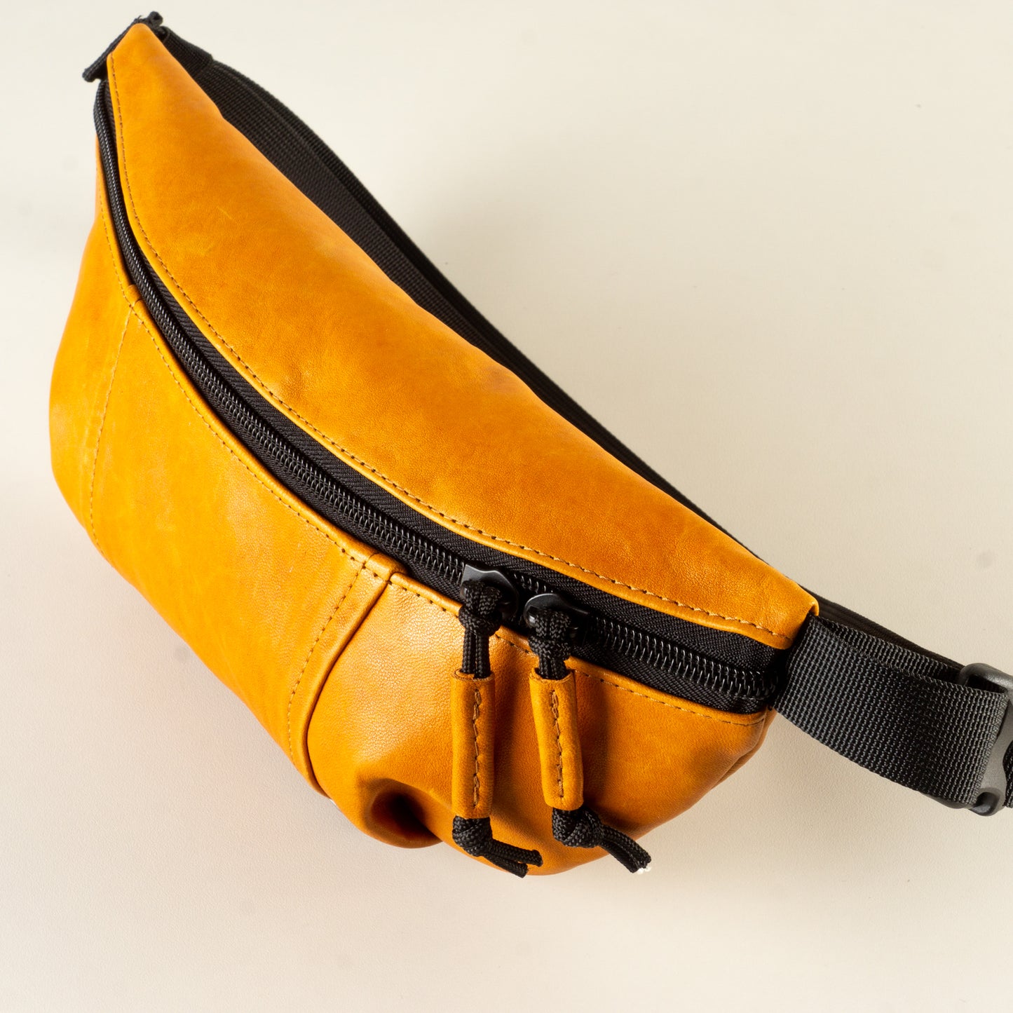 Sling bag yellow leather "May" - women's leather crossbody sling bag