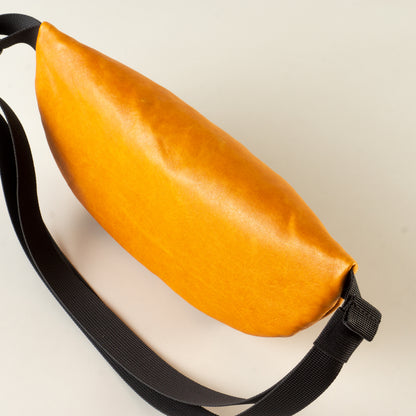 Sling bag yellow leather "May" - women's leather crossbody sling bag