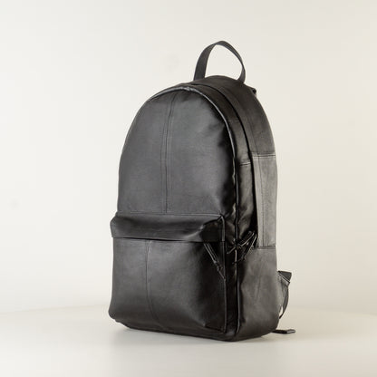 Leather black backpack handbag "January" - 15 inch laptop leather bag