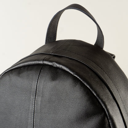 Leather black backpack handbag "January" - 15 inch laptop leather bag