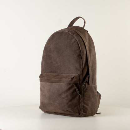 Leather brown backpack handbag "January" - 15 inch laptop leather bag