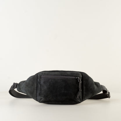 Small leather sling bag black color - 100% "November"