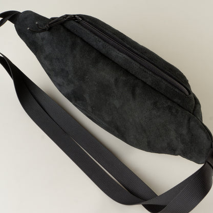 Small leather sling bag black color - 100% "November"