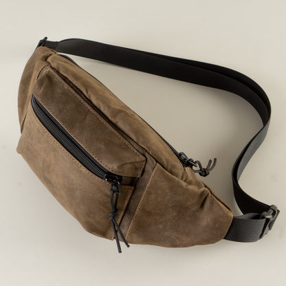 Small leather sling bag brown color - 100% "November"