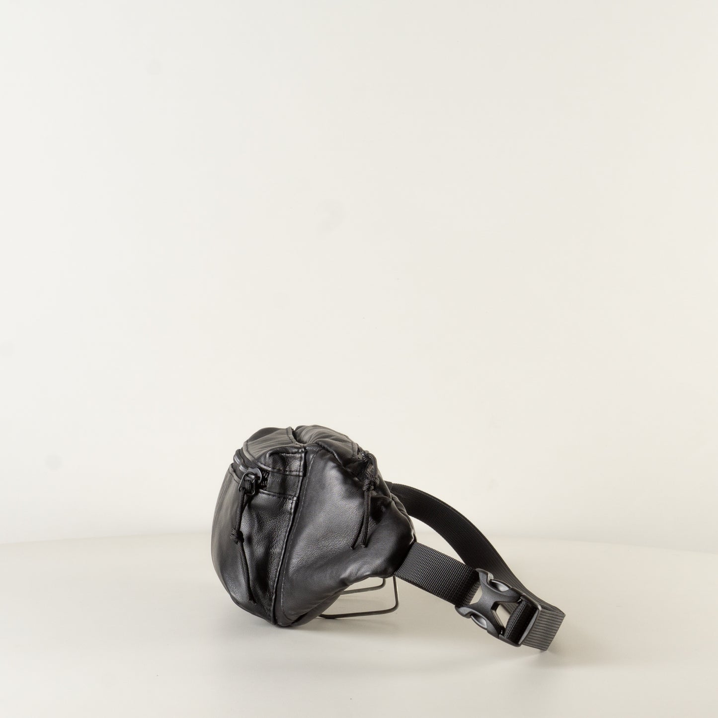 Small leather sling bag black color - 100% "November"