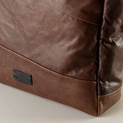 Leather brown work bag with laptop compartment "February"