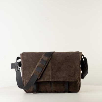 Large brown leather backpack "March"